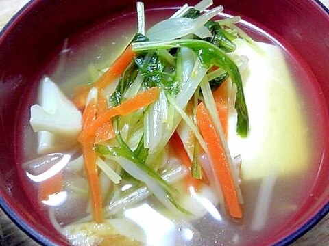 豆腐と水菜の和風スープ